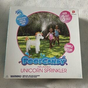 Pool candy unicorn sprinkler